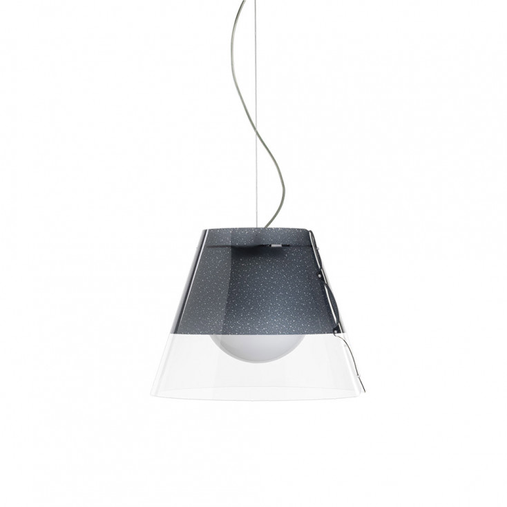 Lampada a sospensione per esterni con diffusore in plexiglass medio