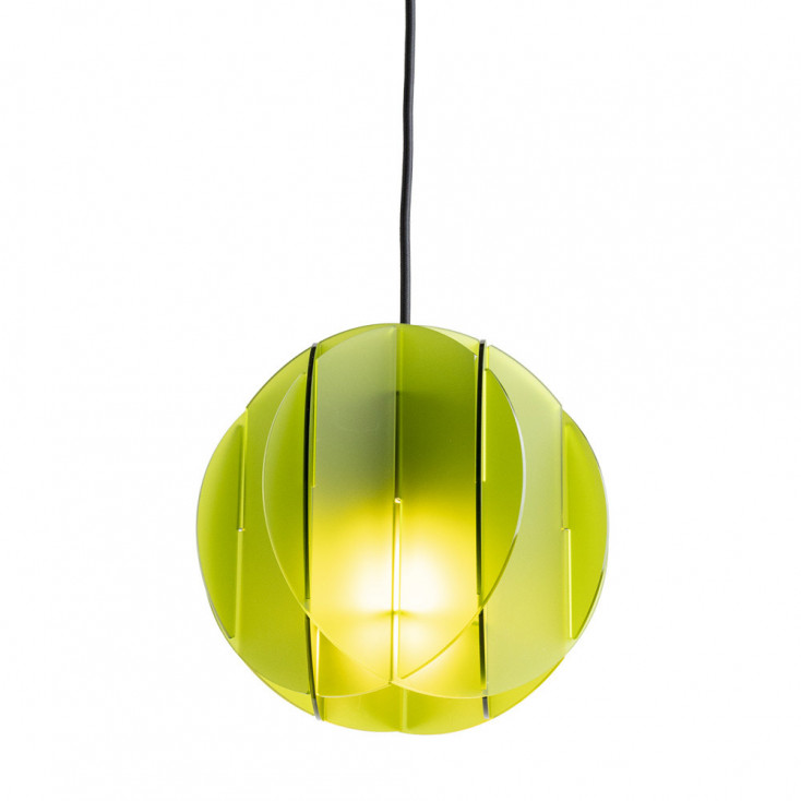 Lampada a sospensione piccola con diffusore in plexiglass dal design modeno