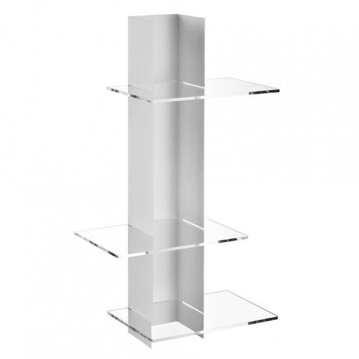 Libreria da parete piccola con struttura in metallo bianca dal design moderno