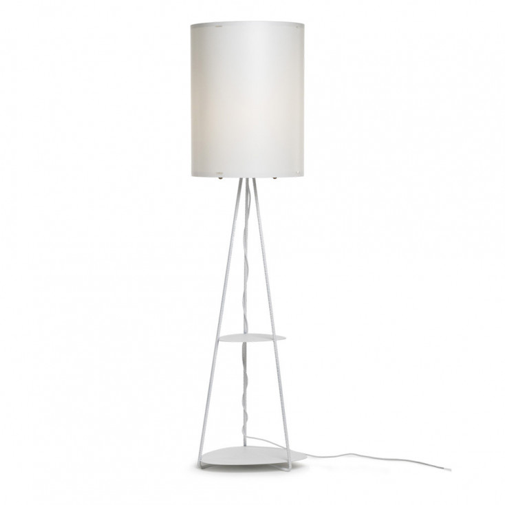 Piantana con struttura in metallo e parlume in PVC