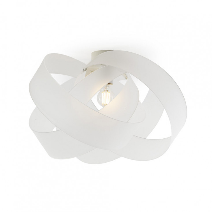 Plafoniera moderna con diffusore in plexiglass intrecciato