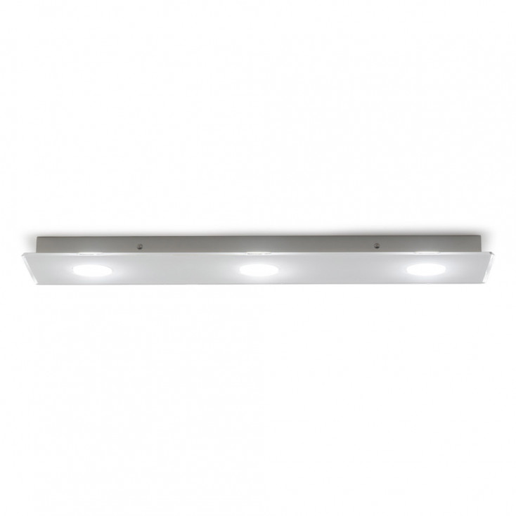 Plafoniera rettangolare con diffusore in plexiglass con 3 lampadine