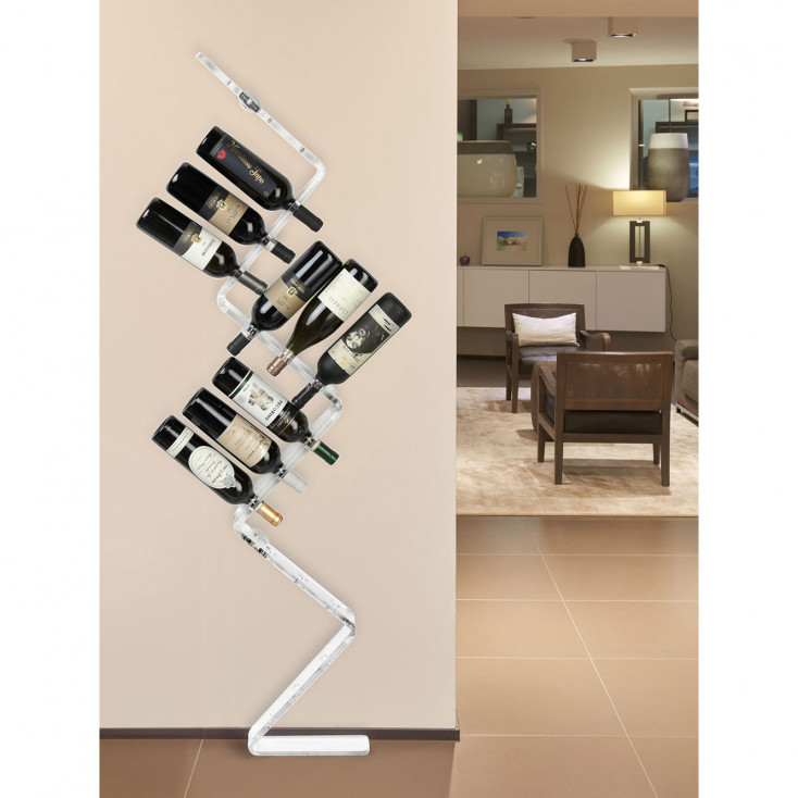 Portabottiglie alto in plexiglass dal design moderno