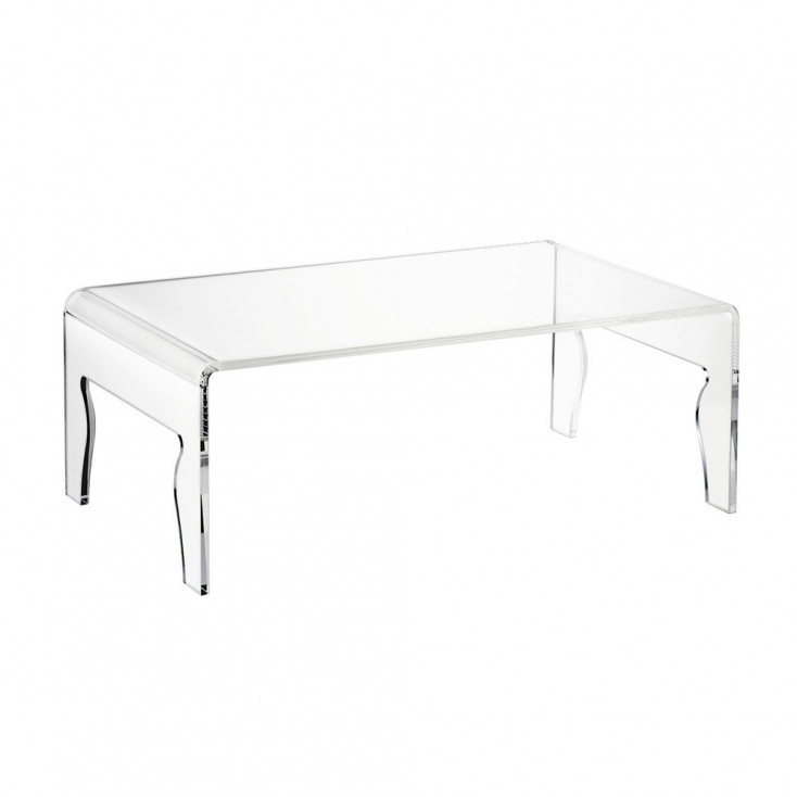 Tavolino da salotto rettangolare con struttura in plexiglass da design moderno