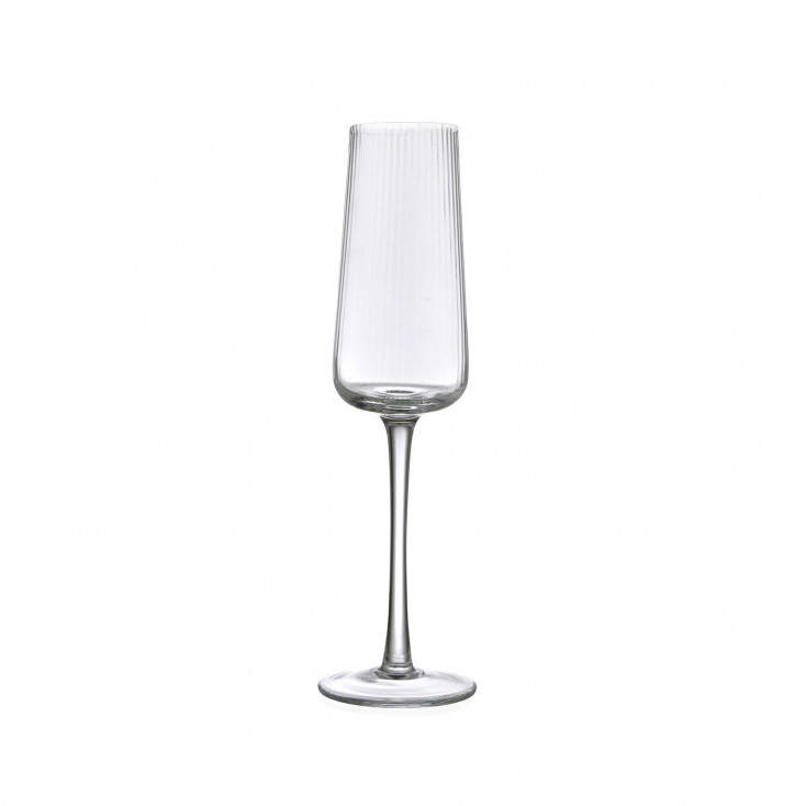 Set 6 pezzi calici flute in vetro per spumante