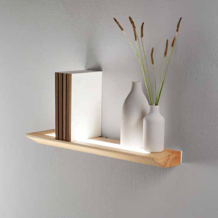 Applique da parete piccola a led con diffusore in legno dallo stile moderno