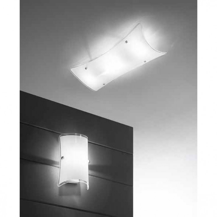 Applique da parete piccola diffusore in vetro e lampada a risparmio energetico