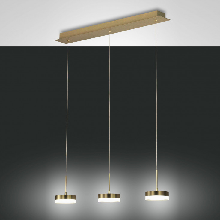 Lampada a sospensione 3 luci a LED in stile moderno con struttura in metallo