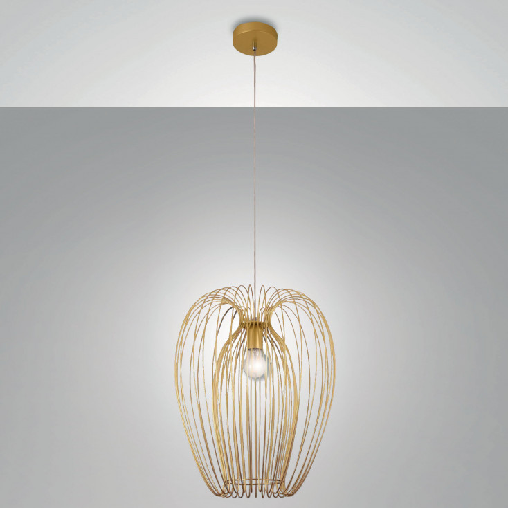 Lampada a sospensione con struttura grande in metallo dal design moderno