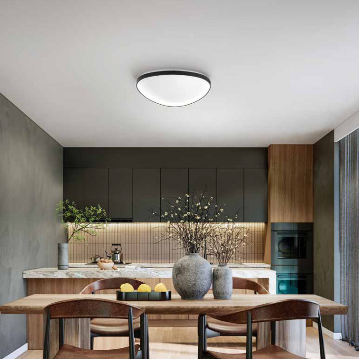 Plafoniera a LED in metallo con diffusore medio in metacrilato