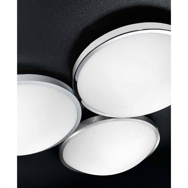 Plafoniera da soffitto piccola in metallo e diffusore vetro in lastra