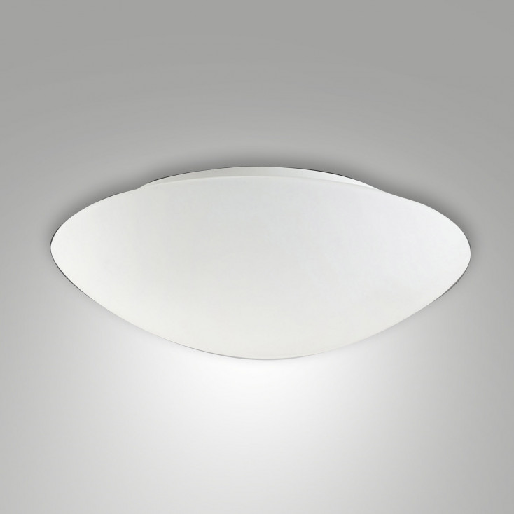 Plafoniera grande LED rotonda in metallo e diffusore in vetro design moderno