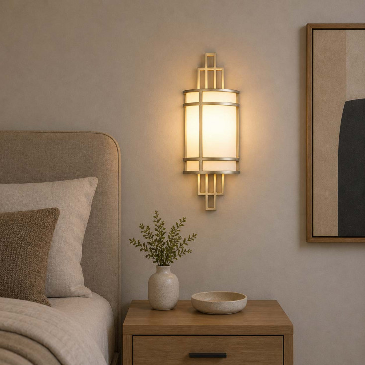 Applique da parete moderna in acciaio con diffusore in vetro con 1 lampadina