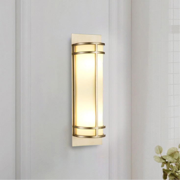 Applique da parete moderna in acciaio con diffusore in vetro con 2 lampadine
