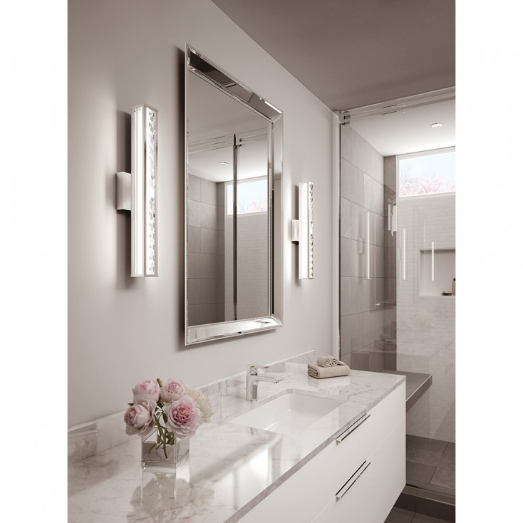 Applique da parete per bagno con diffusore a 1 luce LED integrato