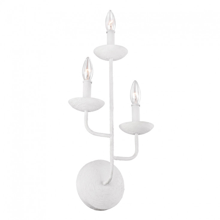 Applique moderna da parete in acciaio con diffusori senza paralumi a 3 luci