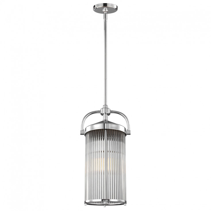 Lampada a sospensione in acciaio con diffusore in vetro a LED a 3 luci G9