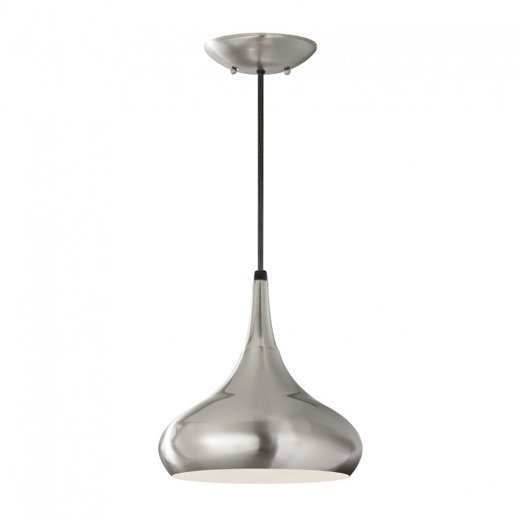 Lampada a sospensione media in acciaio con diffusore a 1 luce dal design moderno
