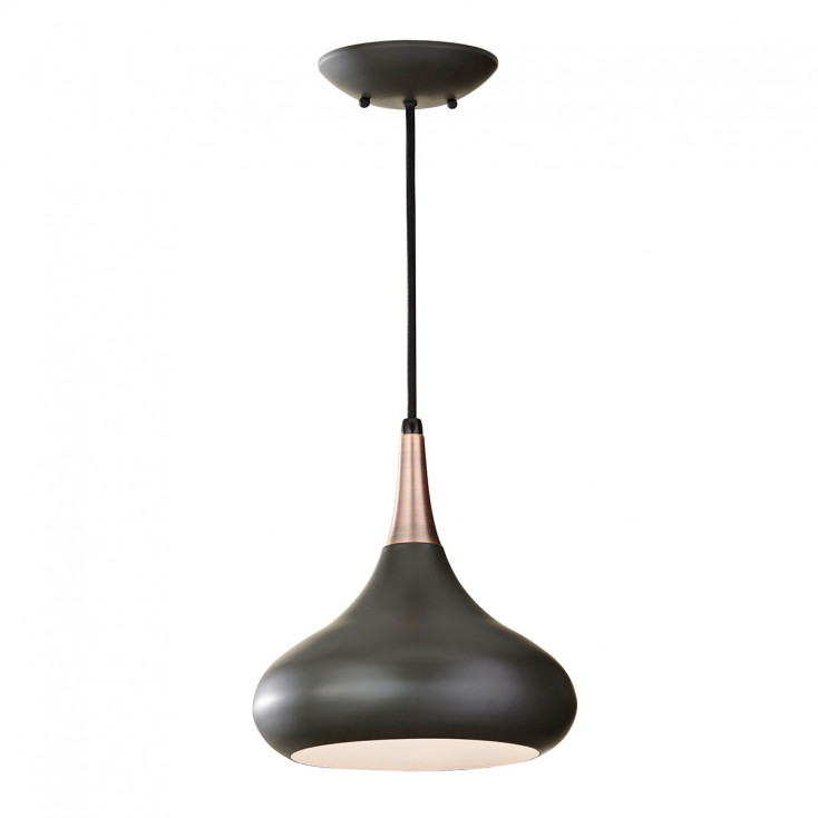 Lampada a sospensione media in acciaio con diffusore a 1 luce dal design moderno