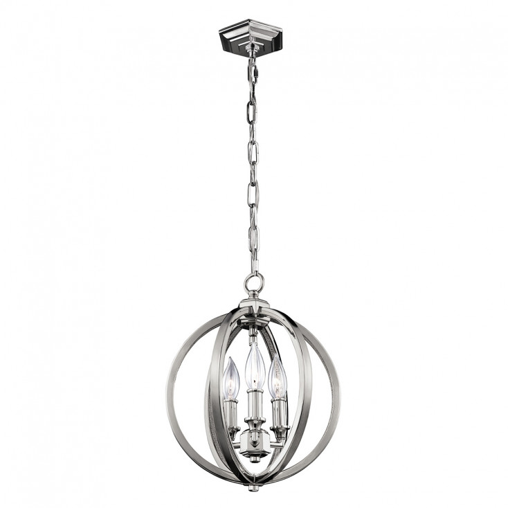 Lampadario moderno piccolo in acciaio con diffusore a 3 luci