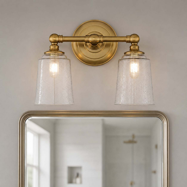 Lampada da parete in acciaio con 2 diffusori in vetro luce a LED G9
