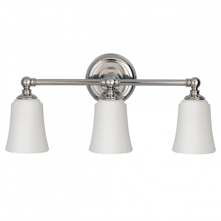 Lampada da parete in acciaio con 3 diffusori in vetro luce a LED G9