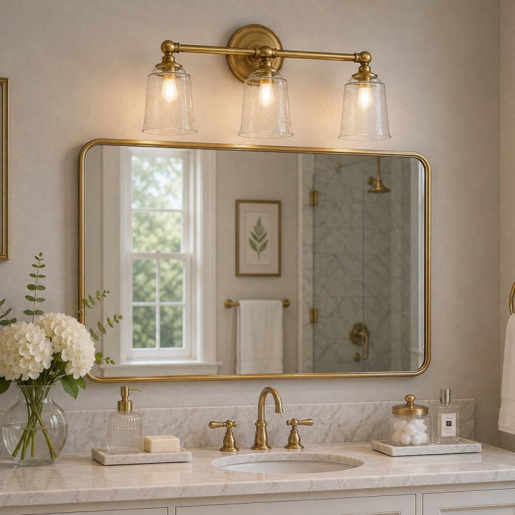 Lampada da parete in acciaio con 3 diffusori in vetro luce a LED G9