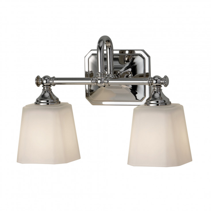 Lampada da parete per bagno con 2 diffusori in vetro con lampadina LED G9