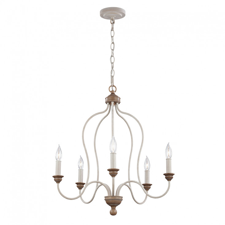 Lampadario grande in acciaio dallo stile classico con 5 lampadine