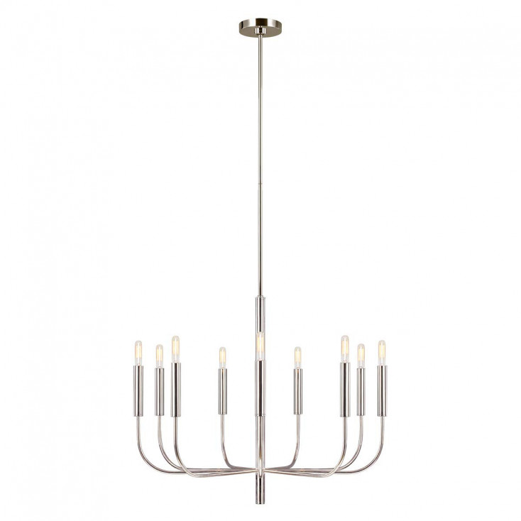 Lampadario moderno con struttura in acciaio con 9 diffusori