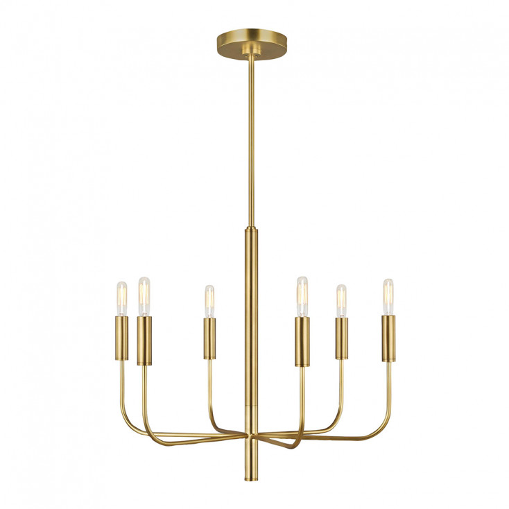 Lampadario moderno medio con struttura in acciaio con 6 diffusori