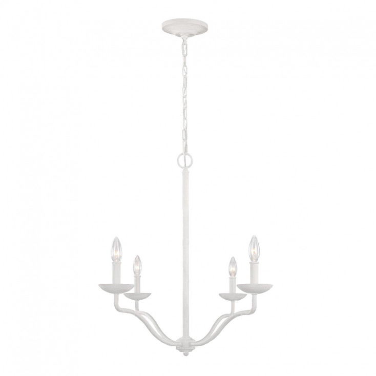 Lampadario moderno piccolo in acciaio con diffusori senza paralumi a 4 luci