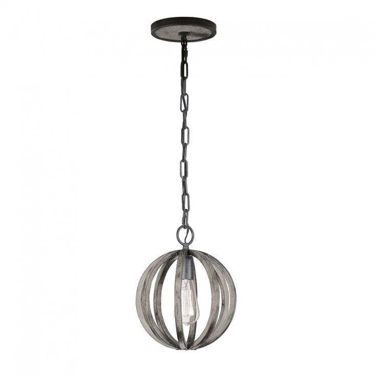 Lampadario piccolo rustico con diffusore in legno di quercia