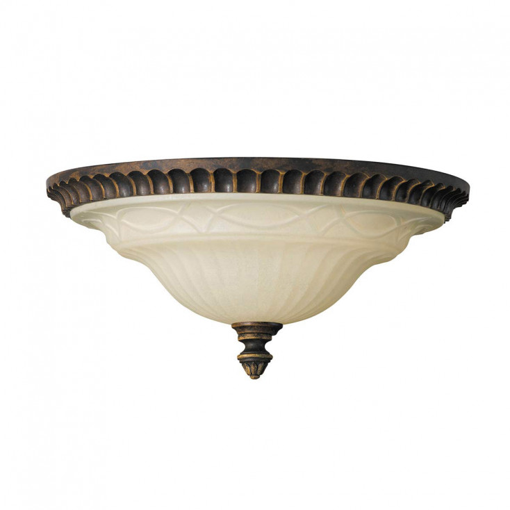 Plafoniera rotonda in acciaio con diffusore in vetro con 2 lampadine