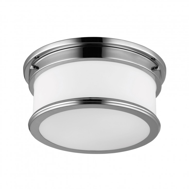 Plafoniera rotonda in acciaio da bagno diffusore in vetro a 2 luci LED G9