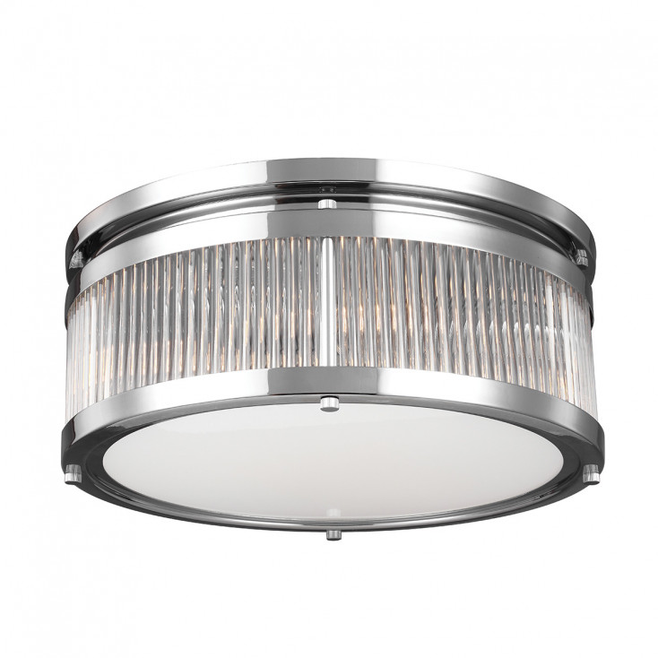 Plafoniera rotonda media in acciaio con diffusore in vetro a LED a 3 luci G9