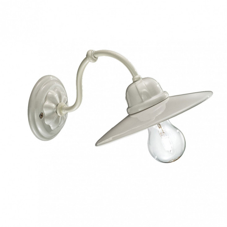 Applique a parete in metallo e diffusore in ceramica dal design industrial