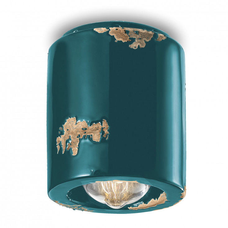 Faretto a soffitto cilindrico in ceramica in stile industrial