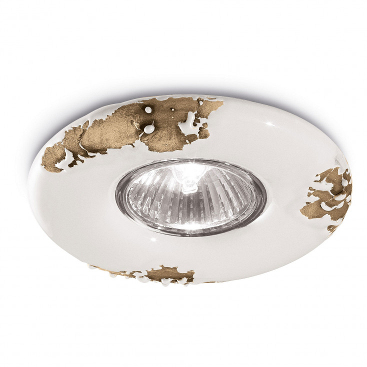 Faretto da incasso rotondo con struttura in ceramica in stile industrial