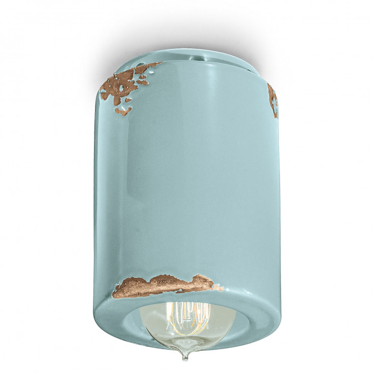 faretto da soffitto cilindrico con struttura in ceramica dal design industrial