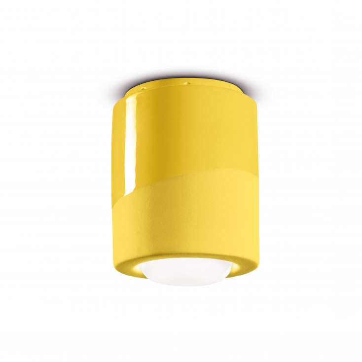 Faretto da soffitto grande rotondo interamente in ceramica dal design moderno