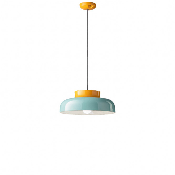 Lampada a sospensione dal design moderno con diffusore largo in ceramica
