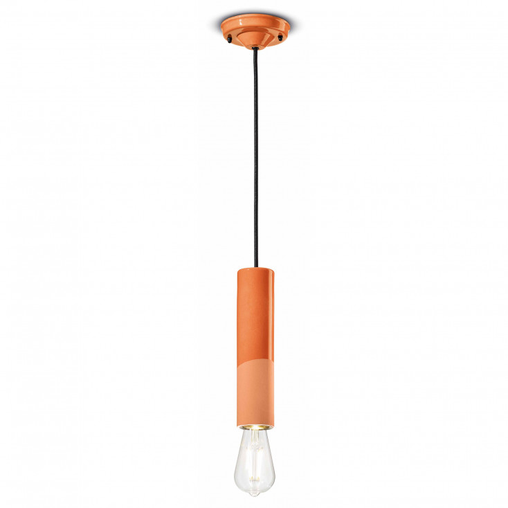 Lampada a sospensione grande rotonda interamente in ceramica dal design moderno