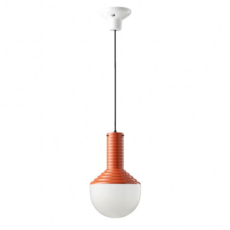 Lampada a sospensione in ceramica con diffusore in vetro dal design moderno