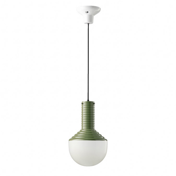 Lampada a sospensione in ceramica con diffusore in vetro dal design moderno