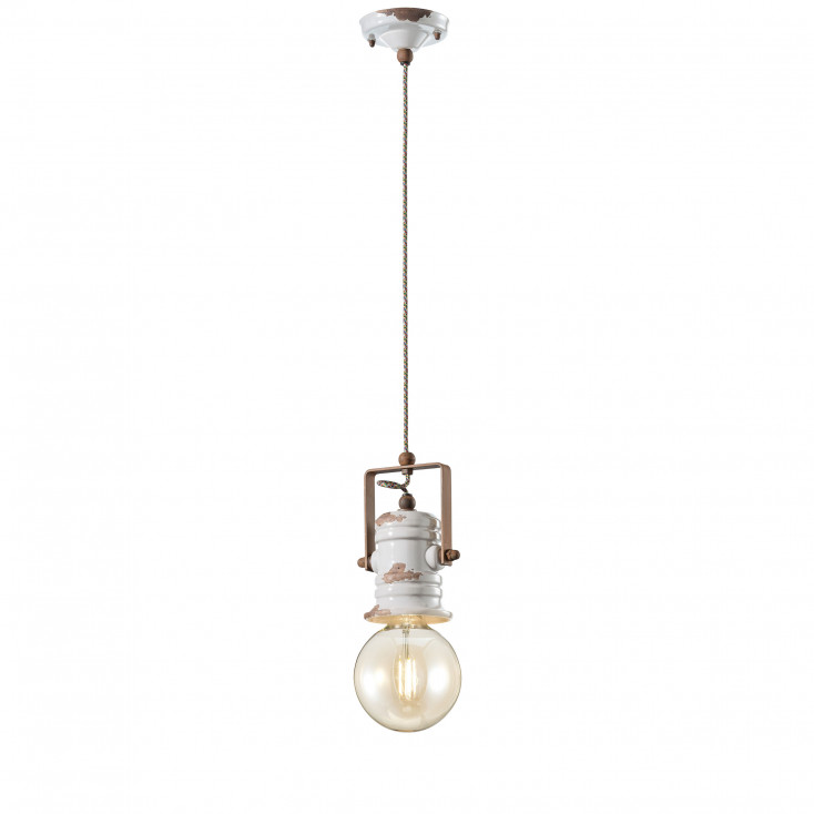 Lampada a sospensione in ceramica in stile industrial