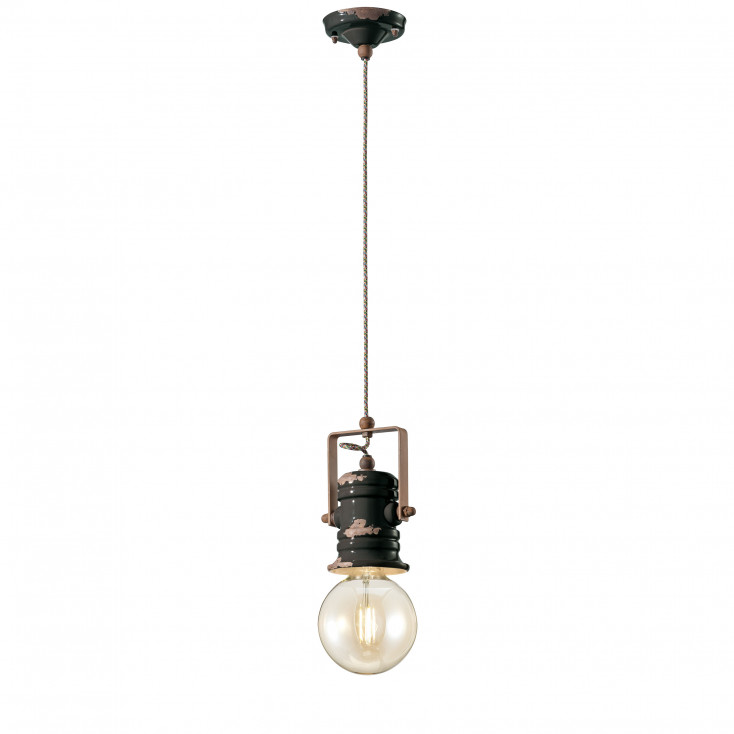 Lampada a sospensione in ceramica in stile industrial