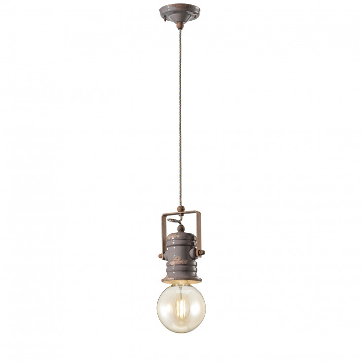 Lampada a sospensione in ceramica in stile industrial