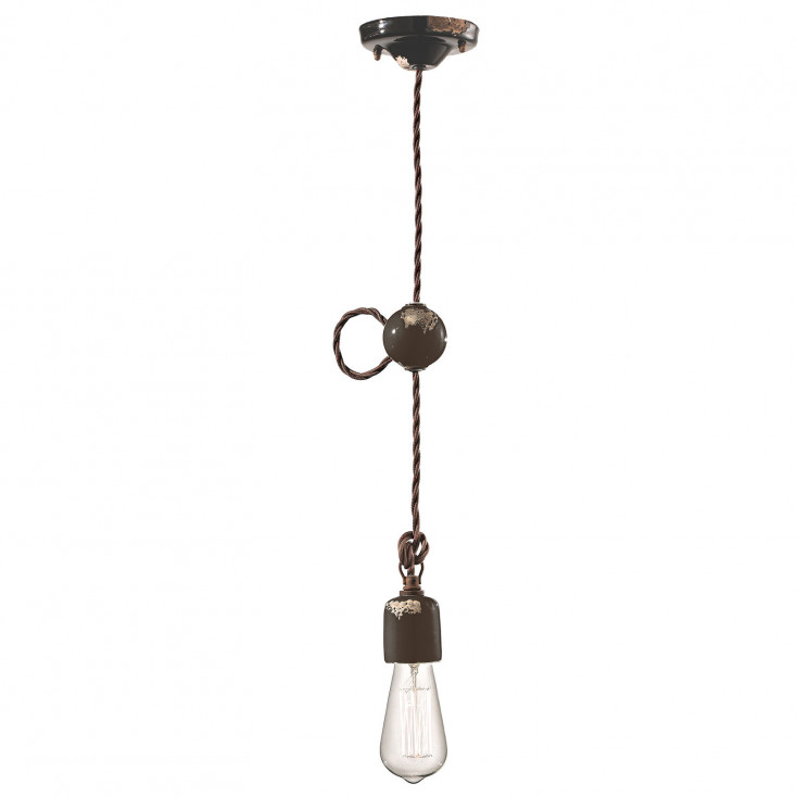 Lampada a sospensione in stile industrial con struttura in ceramica