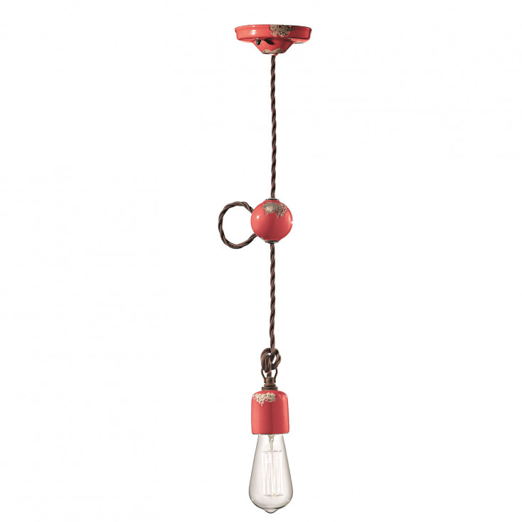 Lampada a sospensione in stile industrial con struttura in ceramica